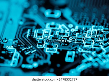 Abstract,close up of Mainboard Electronic background.
(logic board,cpu motherboard,circuit,system board,mobo)