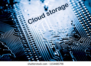 Abstract,close up of Mainboard Electronic computer background. 
(cloud storage)   cloud ,storage