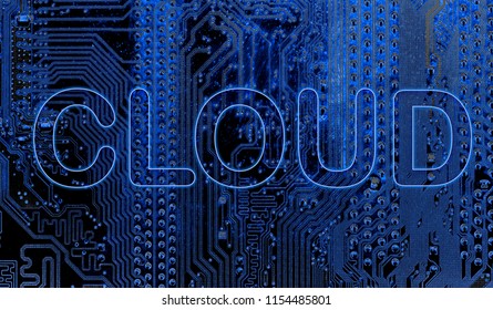 Abstract,close up of Mainboard Electronic computer background. 
(cloud storage)   cloud ,storage