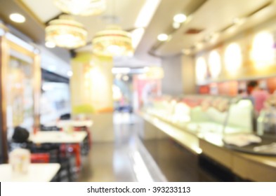 Abstracted Blurry Background  Of Luxurious  Ice Cream Shop