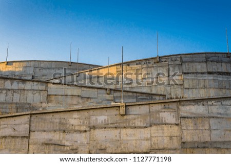 abstraction of diagonal lines of a concrete wall.