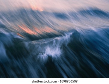 Abstraction. Long exposure blurred waves.