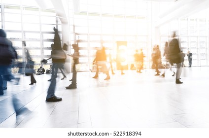 Abstrakt Image Of People In The Lobby Motion Blur