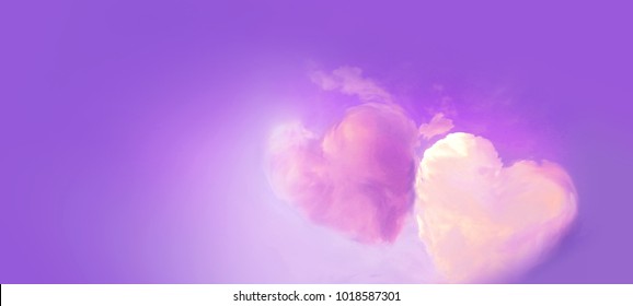 abtract hearts shape cloud in the sky, signs of love for valentine's day