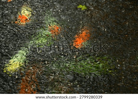 Abtract, using the water's suface and the colors of the carp.