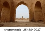 Abu Dalaf Malwiya Mosque about 15 km north of Samarra in Iraq, the ancient most built in 859 CE, The mosque was commissioned by the 10th Abbasid Caliph Al-Mutawakkil ala Allah