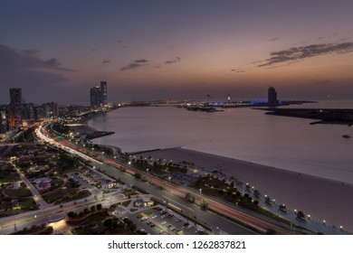 Abu Dhabi Cityscape, Aerial View, Elevated Viewpoint