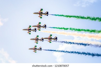 Abu Dhabi, UAE.  03/12/2017 - UAE Army Show Performance Air Force During Air Show Festival