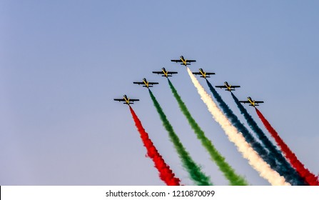 Abu Dhabi, UAE.  03/12/2017 - UAE Army Show Performance Air Force During Air Show Festival