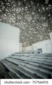 Abu Dhabi, UAE - April 17, 2017: Louvre Abu Dhabi Interior During Construction