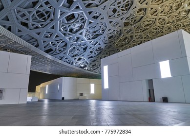 Abu Dhabi, UAE - APRIL 24, 2017: Internal View Of The New Louvre Museum And His Dome Structure