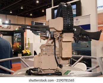 Abu Dhabi, UAE - Feb.23. 2011: Australian EOS (Electro Optic Systems) R-200 Stabilized Remote Weapon Station In IDEX 2011 Military Exibition