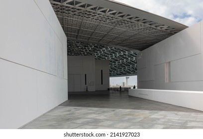 Abu Dhabi, UAE - February 13th 2022: Exterior of the Louvre museum in Abu Dhabi, UAE