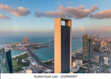 ABU DHABI, UAE - JANUARY 8, 2018: Abu Dhabi cityscape, aerial view