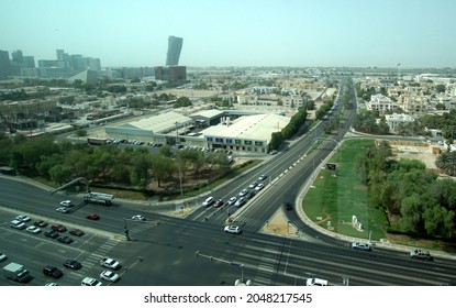 Abu Dhabi, UAE - July 26, 2021: Top View On Abu Dhabi District