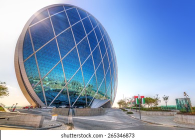 ABU DHABI, UAE - MARCH 27: Aldar headquarters building on March 27, 2014, UAE. Aldar headquarters is world first circular building, high for 110m with 61,900 m2 (666,000 sq ft) of floor area.