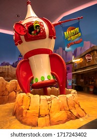 Abu Dhabi, UAE-December 3, 2019: Warner Bros. World Abu Dhabi is an indoor amusement park in Abu Dhabi. The park features characters from Warner Bros.'s such as Looney Tunes, DC Comics, Hanna-Barbera.