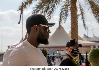 ABU DHABI, UNITED ARAB EMIRATES - December 12, 2021: Stormzy at round 22 of the 2021 FIA Formula 1 championship taking place at the Yas Marina Circuit in Abu Dhabi United Arab Emirates