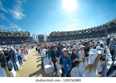 Abu Dhabi /United Arab Emirates-Feb-5-2019:Pope Francs's Visit To UAE Marks The First Time A Pope Has Been To This Country.The Catholic Community In UAE Took Part In The Pontifical High Mass By Him.