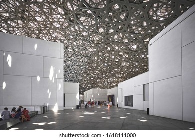 ABU DHABI/UAE - April 6, 2019: Louvre Abu Dhabi inner space