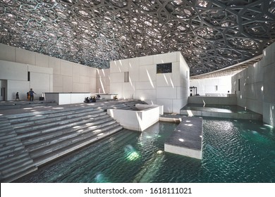 ABU DHABI/UAE - April 6, 2019: Louvre Abu Dhabi inner space