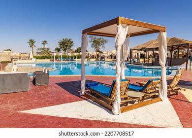 Abu Simbel, Aswan, Egypt. February 23, 2022. The Swimming Pool At A Hotel Conference Center In Abu Simbel.