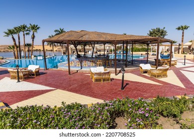 Abu Simbel, Aswan, Egypt. February 23, 2022. The Swimming Pool At A Hotel Conference Center In Abu Simbel.