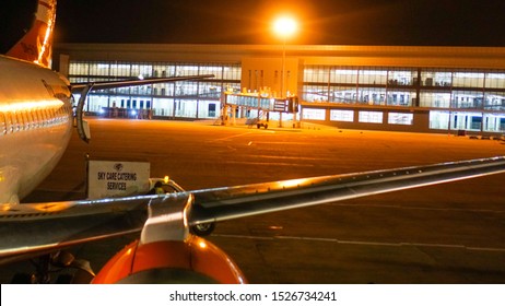 Abuja, FCT Nigeria- October 4, 2019: Cross Section Of Nnamdi Azikiwe International Airport Abuja At Night