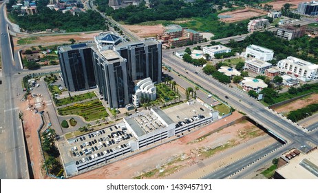 Abuja Federal Capital Territory Nigeria-June 30, 2019: Aerial View Of Central Bank Of Nigeria Head Quarters