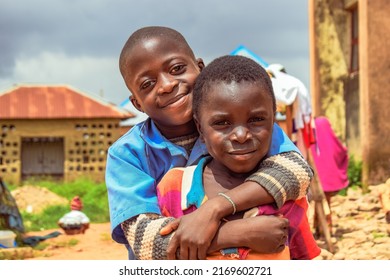 Abuja, Nigeria - June 5, 2022: Portrait of an African Child. Random Candid Moments with African Children. Happy African Child. Children's Day in Africa.