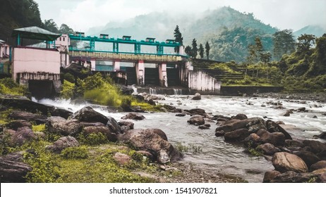 Abundant Dam At Bhutan India Border