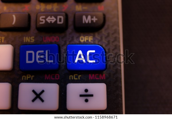 AC all clear Key from the keyboard of a\
scientific calculator