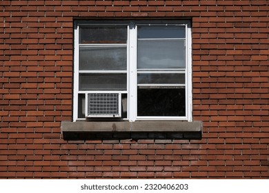 An AC unit in a window