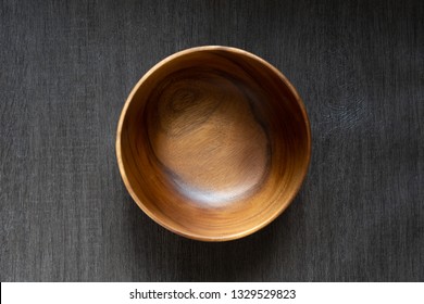 Acacia Bowl On Black Table