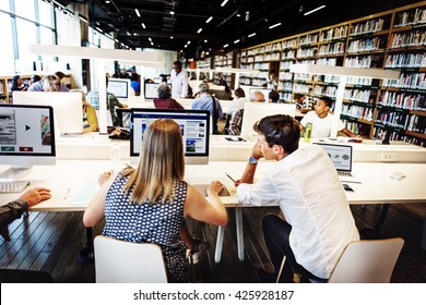 Academic Library Student Learning Concept - Shutterstock ID 425928187