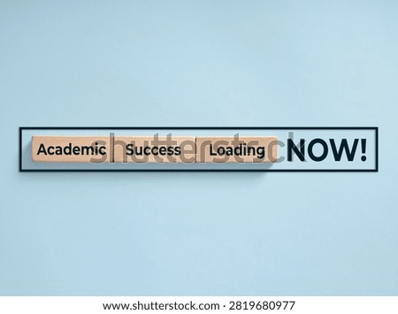 Academic success message loading on wooden blocks, indicating progress towards goals and future achievement in academic education.