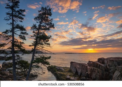 Acadia National Park Sunrise In Maine. 