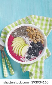 Acai Bowl With Blackberry, Mulberry, Coconut, Apple And Chia Seeds