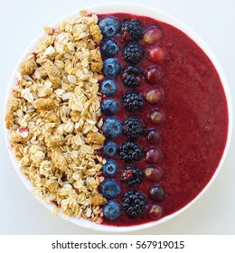 Acai Bowl With Granola And Berries