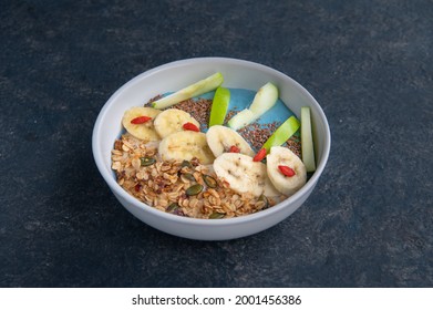 Acai Bowl With Oat Banana Green Apple Isoalted