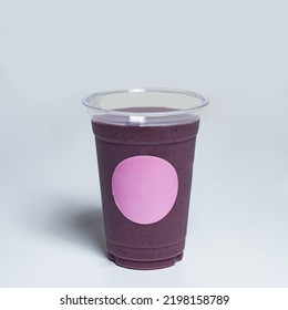 Acai Smoothie Plastic Cup Mockup Isolated