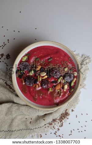 Similar – Image, Stock Photo Wild berries smoothie bowl