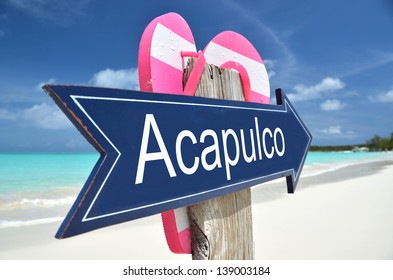 Acapulco Sign On The Beach