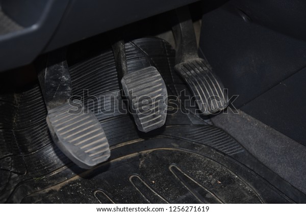 Accelerator, brake pedal and clutch pedal of manual\
gear car