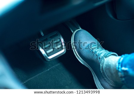 accelerator and breaking pedal in a car