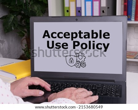 Acceptable Use Policy is shown using a text