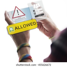 Access Allowed Entrust Password Secured Concept