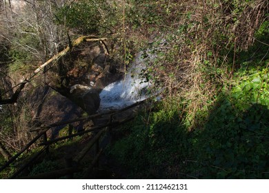 Access Trail With Handrails To Access The Filveda Waterfall, Also Known As The Frágua Da Pena Waterfall, Freguesia De Silvada, Sever Do Vouga, District Of Aveiro. Portugal