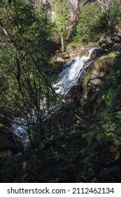 Access Trail With Handrails To Access The Filveda Waterfall, Also Known As The Frágua Da Pena Waterfall, Freguesia De Silvada, Sever Do Vouga, District Of Aveiro. Portugal