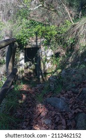 Access Trail With Handrails To Access The Filveda Waterfall, Also Known As The Frágua Da Pena Waterfall, Freguesia De Silvada, Sever Do Vouga, District Of Aveiro. Portugal